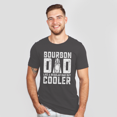 bourbon dad dark gray shirt
